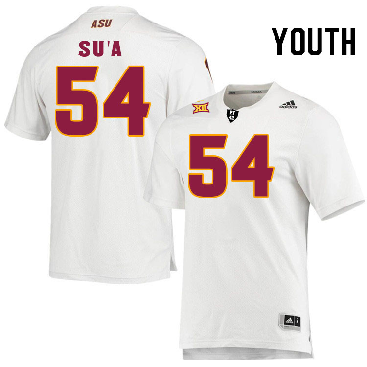 Youth #54 Joey Su'a Arizona State Sun Devils College Football Jerseys Stitched-White